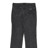 WRANGLER Mens Black Regular Straight Denim W34 L34 Cotton Zip Jeans Raw Hem