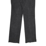 WRANGLER Mens Black Regular Straight Denim W34 L34 Cotton Zip Jeans Raw Hem