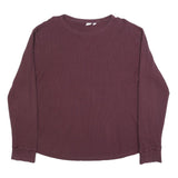 GAP Mens Maroon Plain Cotton Blend Thermal Jumper Crew Neck Basic Knit XL Casual