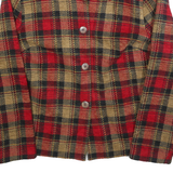 SAG HARBOR Womens Red & Beige Check Button Jacket M Acrylic Vintage Style
