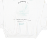 LEVI'S Mens White L Northern Lights Viewing Graphic Crew Neck Sweatshirt Cotton