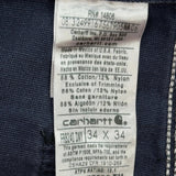 Carhartt Cargo Trousers - 34W 34L Blue Cotton