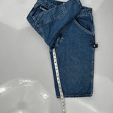 Calvin Klein Jeans Double Knee Carpenter Shorts - 28W 11L Blue Cotton