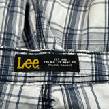 Lee Checked Cargo Shorts - 38W 11L Blue Cotton