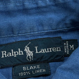 Blake Ralph Lauren Short Sleeve Shirt - Medium Blue Linen