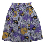 HIRSCH Womens Purple & Gold Floral Pleated Knee Length Cotton Blend Skirt Size S