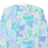 CRICKET LANE Womens Blue White Cotton Blend Jacket M Printed Floral Zip Bomber