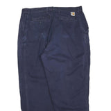 CARHARTT Mens Cotton Blend Navy Regular Fit Trouser W40 L32 Workwear Durable
