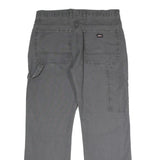 DICKIES Mens Cotton Grey Regular Straight Fit Trousers W33 L30 Workwear Zip