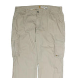CARHARTT Mens Cotton Beige Relaxed Cargo Trousers W42 L30 Casual Workwear