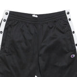 CHAMPION Mens Black & White Sports Shorts S W30 Snap Button Side Panel