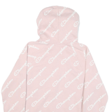 CHAMPION Mens Pink Hoodie M Cotton Blend Pullover With Graphic Logo Print