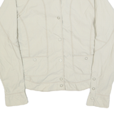 COLUMBIA Womens Cream Casual Button Jacket L Polyester Plain Lightweight Outdoor