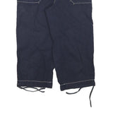 LOFT Womens Navy Blue Cotton Blend Casual Shorts M W28 Drawstring Detail