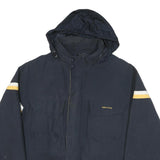 NAUTICA Mens Navy Blue & Yellow Jacket XL Polyester Blend Zip Pocketed Outdoor