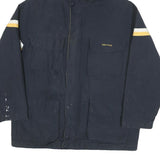 NAUTICA Mens Navy Blue & Yellow Jacket XL Polyester Blend Zip Pocketed Outdoor