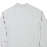 CHAMPION Mens Grey Cotton Blend Crew Neck S Logo Embroidered Classic Sweatshirt