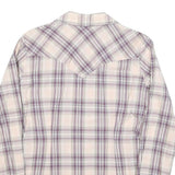 WRANGLER Womens Cream & Purple Check Shirt Retro Style S Western Casual