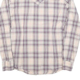WRANGLER Womens Cream & Purple Check Shirt Retro Style S Western Casual