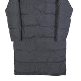 BRAVE SOUL Mens Grey Zip Up Longline Puffer Jacket L Polyester Hooded Winter