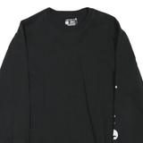 CARHARTT Mens Black Logo Print Long Sleeve Crew Neck T-Shirt S Cotton Blend