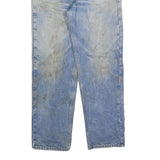CARHARTT Mens Relaxed Blue Denim Light Jeans W36 L34 Distressed Pocket Zip