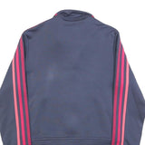 ADIDAS Womens Blue & Pink Track Jacket UK 8 Polyester Zip Athletic Fit