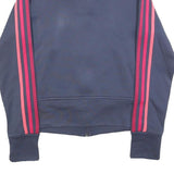 ADIDAS Womens Blue & Pink Track Jacket UK 8 Polyester Zip Athletic Fit