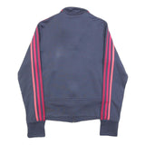ADIDAS Womens Blue & Pink Track Jacket UK 8 Polyester Zip Athletic Fit
