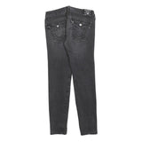 TRUE RELIGION Womens Slim Black Denim Jeans W31 L30 Roman Stitch Pocket Zip