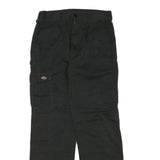 DICKIES Mens Regular Black Cotton Blend Zip Trousers W30 L30 Workwear Pants
