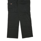 DICKIES Mens Regular Black Cotton Blend Zip Trousers W30 L30 Workwear Pants