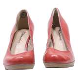 TAMARIS Court Heels Red Leather Womens UK 4