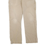 CARHARTT Mens Regular Beige Cotton Blend Zip Trousers W34 L32 Workwear Relaxed