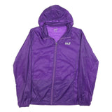 JACK WOLFSKIN Womens Purple Hooded Windbreaker Jacket XL Nylon Outdoor Zip
