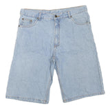 Mens Light Blue Denim Cotton Blend Casual Shorts L W36 Classic Fit