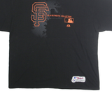 MAJESTIC Mens Black San Francisco Giants Graphic T-Shirt 2XL Short Sleeve Crew