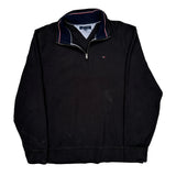 Tommy Hilfiger 1/4 Zip - XL Black Cotton