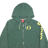 NIKE Womens Green Oregon Full Zip Hoodie XL University Logo Lightweight