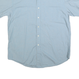 NAUTICA Mens Blue & White Check Shirt XL Cotton Short Sleeve Button Collar