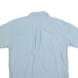 NAUTICA Mens Blue & White Check Shirt XL Cotton Short Sleeve Button Collar