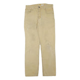 CARHARTT Mens Cotton Blend Beige Regular Fit Straight Leg Trousers W31 L32
