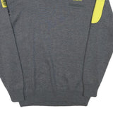 OAMTC Mens Grey & Yellow Plain Jumper Crew Neck Basic Knit M Cotton Blend