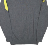 OAMTC Mens Grey & Yellow Plain Jumper Crew Neck Basic Knit M Cotton Blend