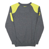 OAMTC Mens Grey & Yellow Plain Jumper Crew Neck Basic Knit M Cotton Blend