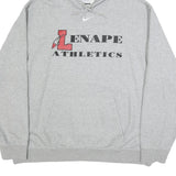 NIKE Mens Grey Lenape Athletics Pullover Hoodie 2XL Cotton Blend