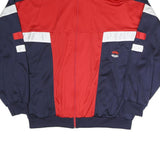 COCO POLO Mens Red & Navy Polyester Blend Zip Jacket L Colourblock Sportswear