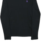 RALPH LAUREN SPORT Womens Black Long Sleeve Crew Neck T-Shirt M Cotton Blend