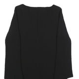 TRUSSARDI Womens Black Shift Dress Polyester Blend Long Sleeve M Elegant