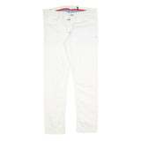 WOOLRICH Womens Slim White Cotton Blend Zip Trousers W34 L30 Stylish Casual